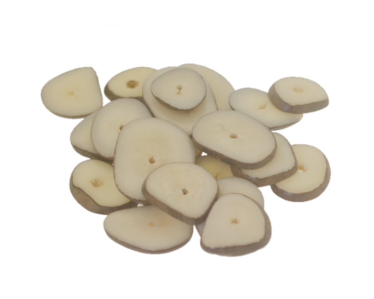 Fatia jarina natural furo central - Tamanhos variados (50 pçs)